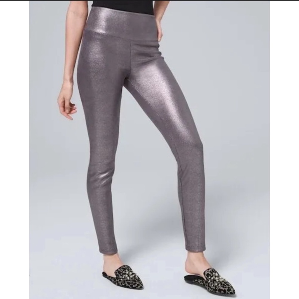 White House Black Market silver leggings size 0 Petite
